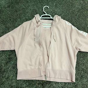 Calvin Klein Performance Womens Small Mauve Full Zip Crop Top Hoodie Sweatshirt